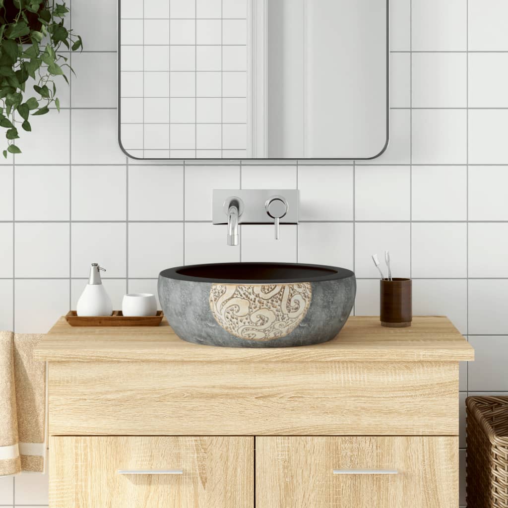 Countertop sink, black/brown, 41x14cm, ceramic