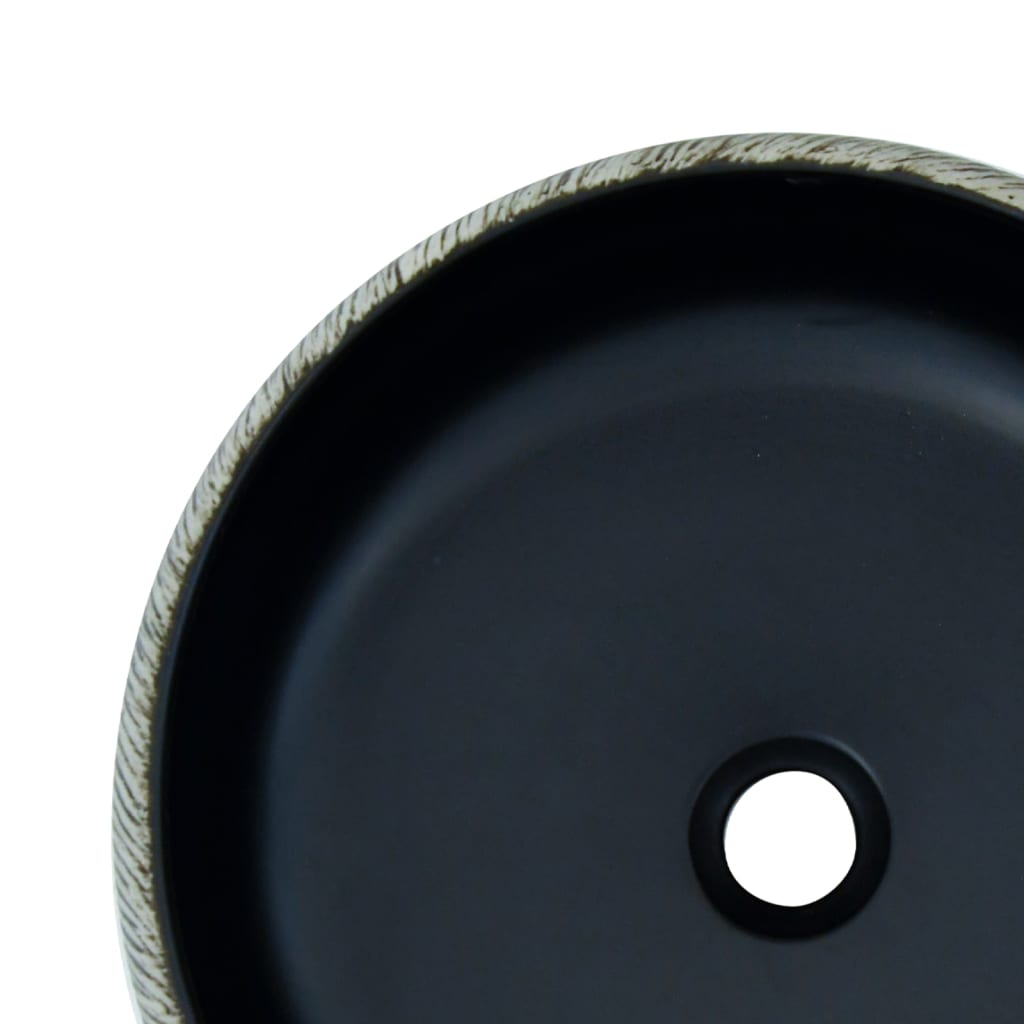 Countertop basin, black/grey, 41x14cm, ceramic