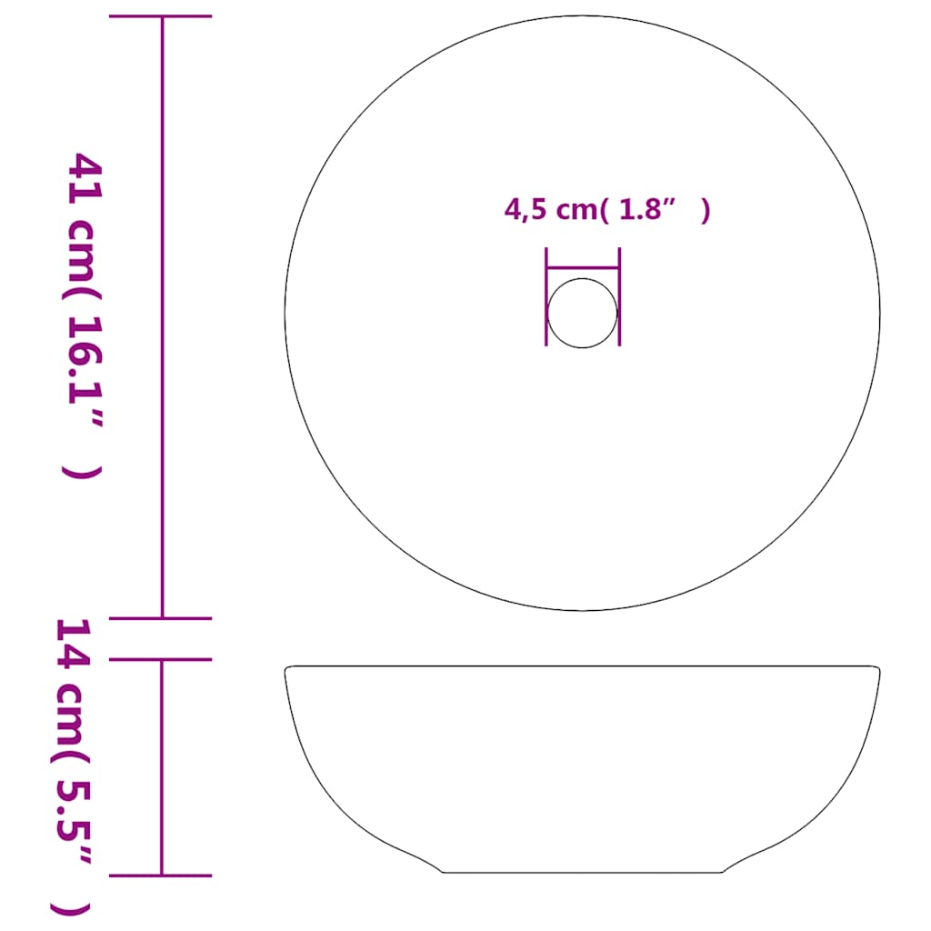 Countertop basin, black/blue, 41x14cm, ceramic