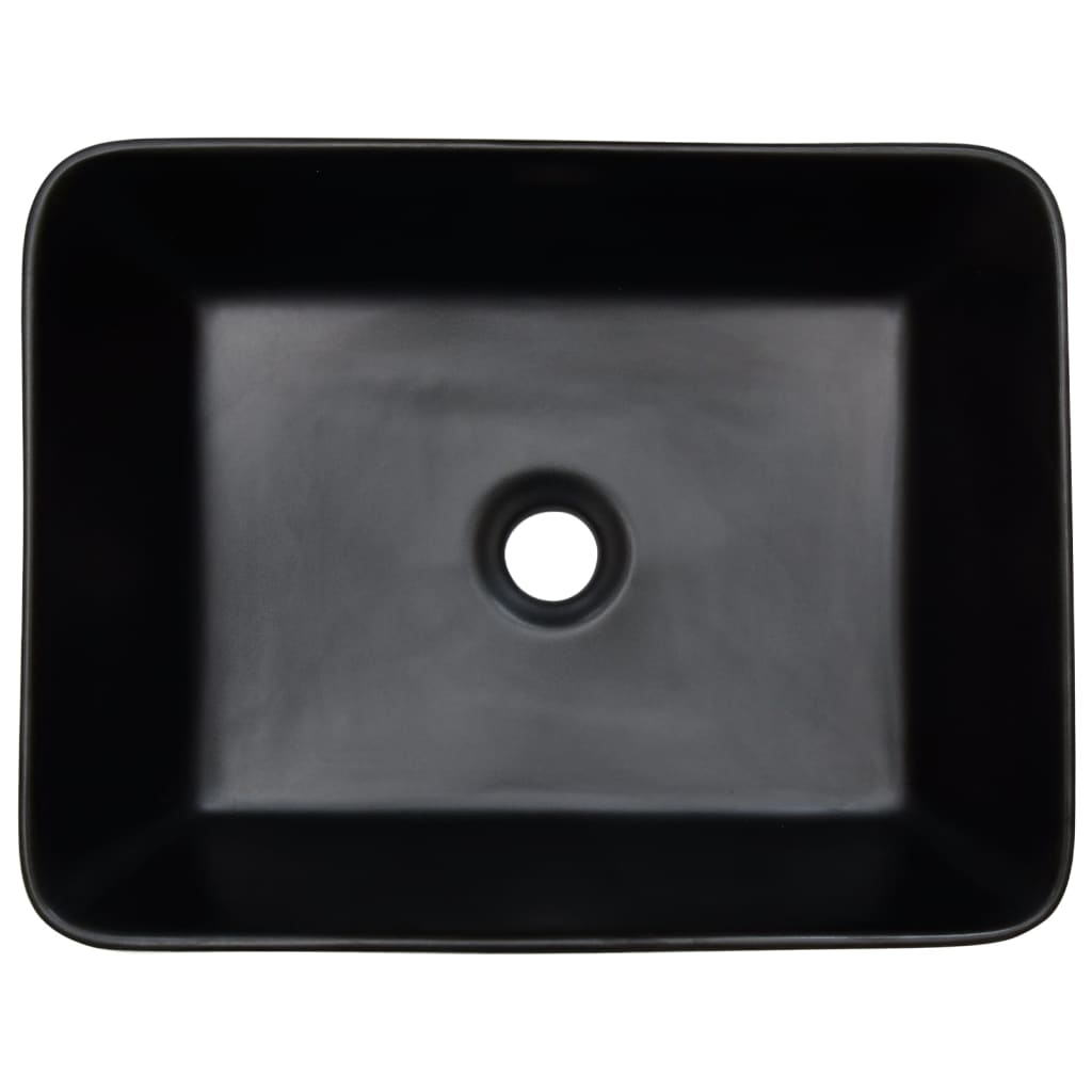 Basin, black and brown, 46x35.5x13cm, ceramic