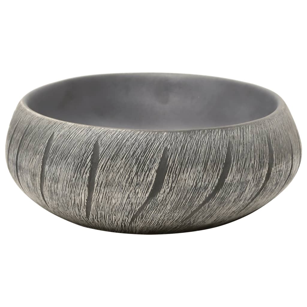 Countertop sink, black/grey, 59x40x15 cm, ceramic
