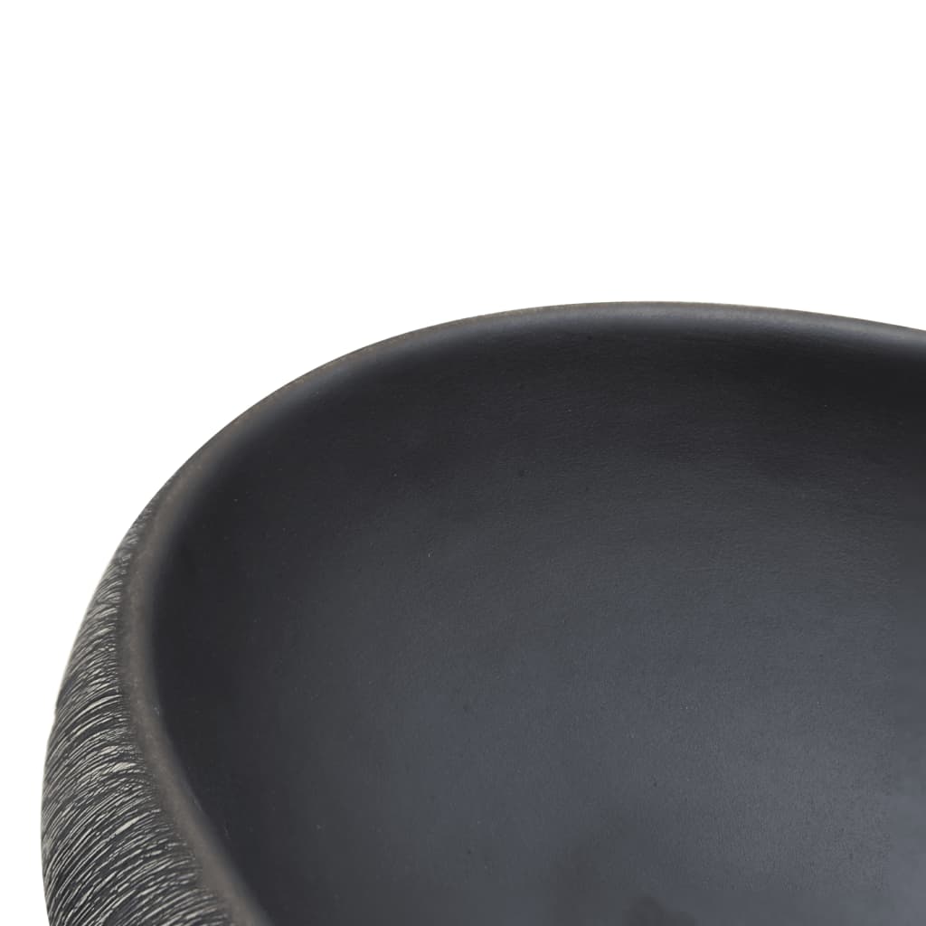 Countertop sink, black/grey, 59x40x15 cm, ceramic