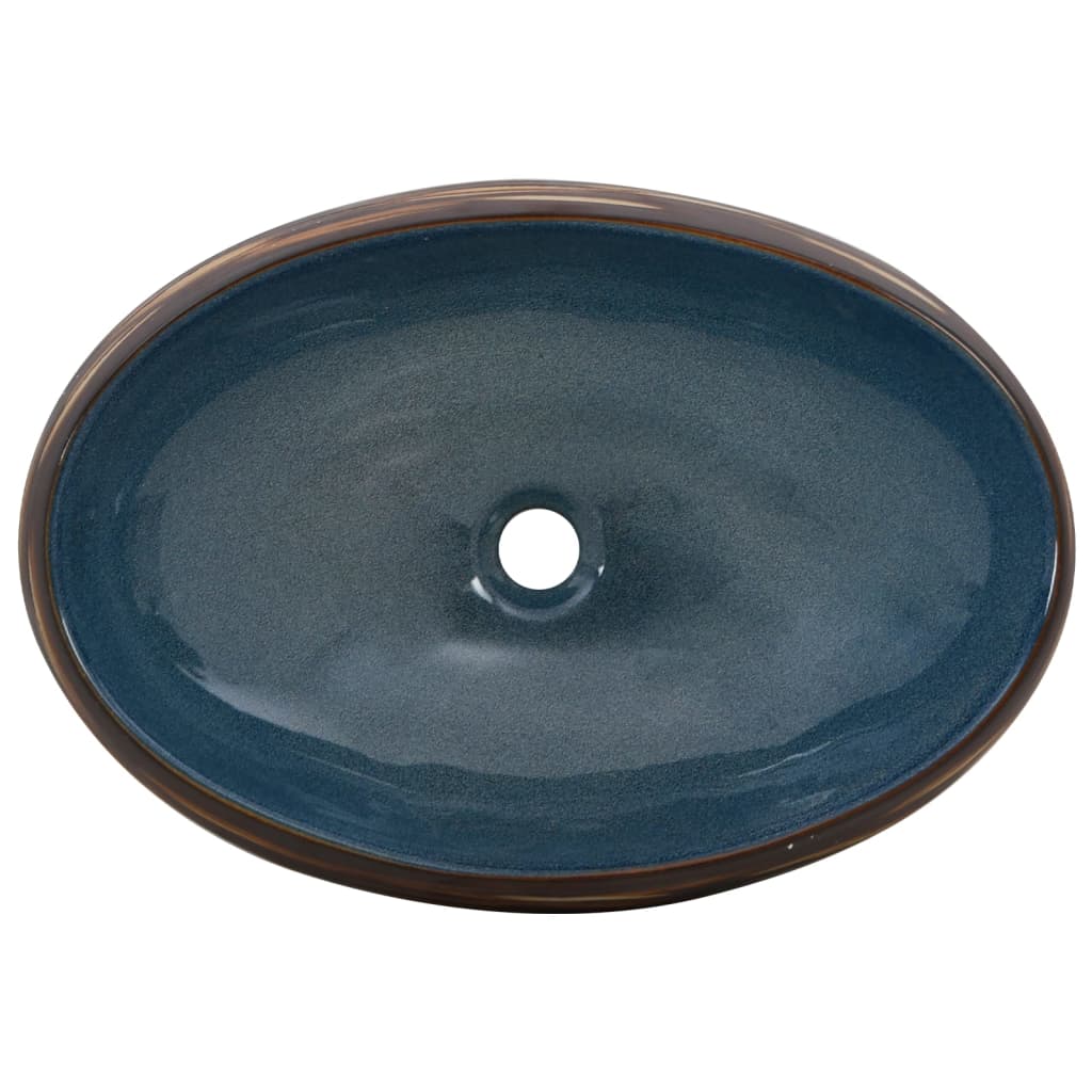 Countertop washbasin, brown/blue, 59x40x15, ceramic
