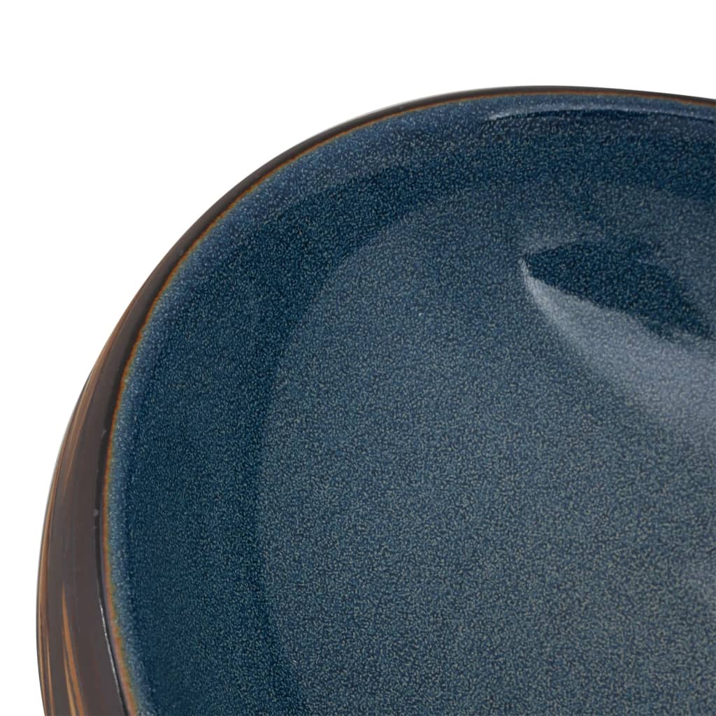 Countertop washbasin, brown/blue, 59x40x15, ceramic