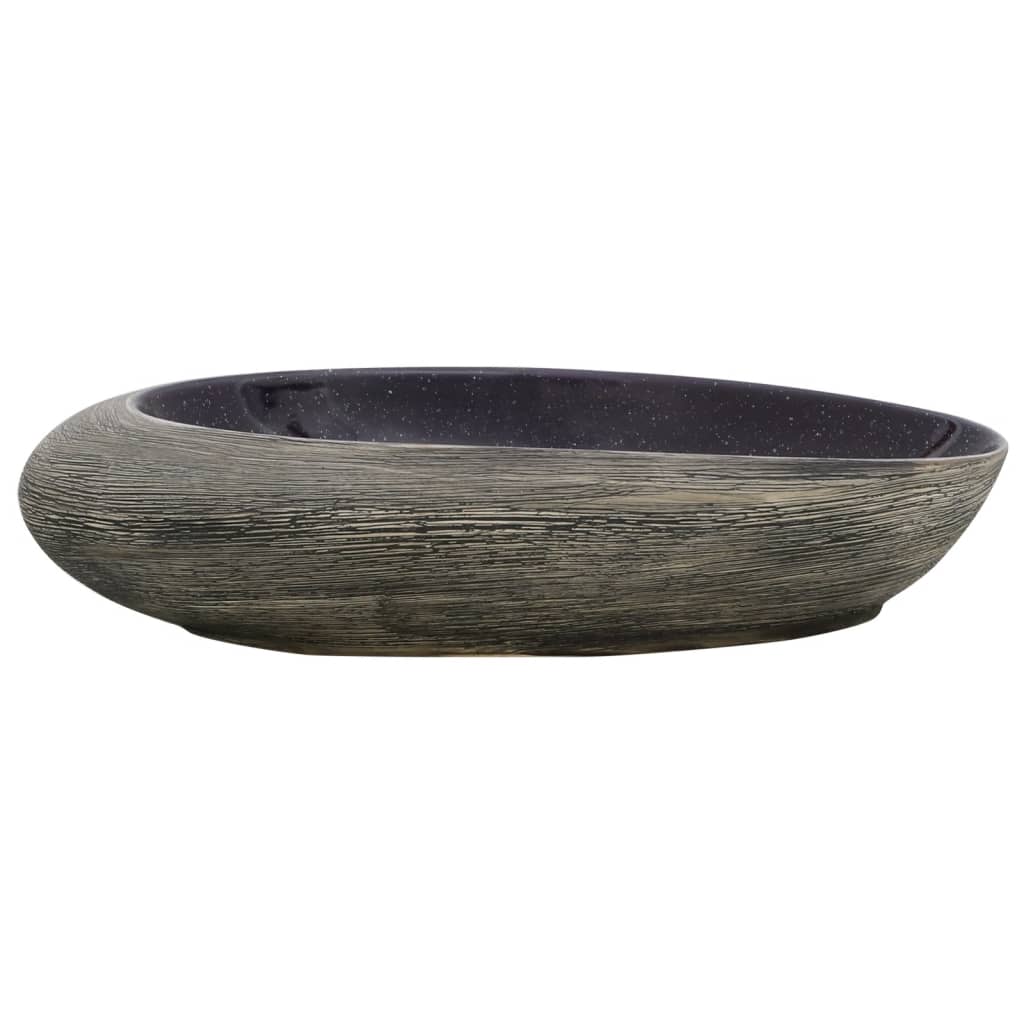 Sink, violet/grey, 59x40x14cm, ceramic