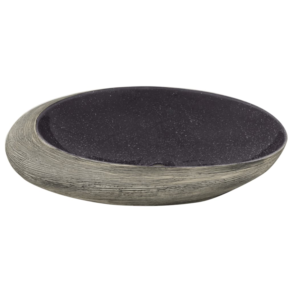 Sink, violet/grey, 59x40x14cm, ceramic