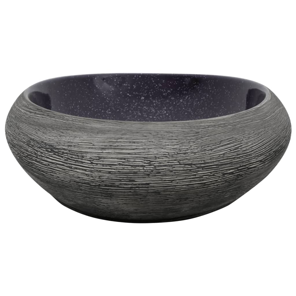Sink, violet/grey, 59x40x14cm, ceramic