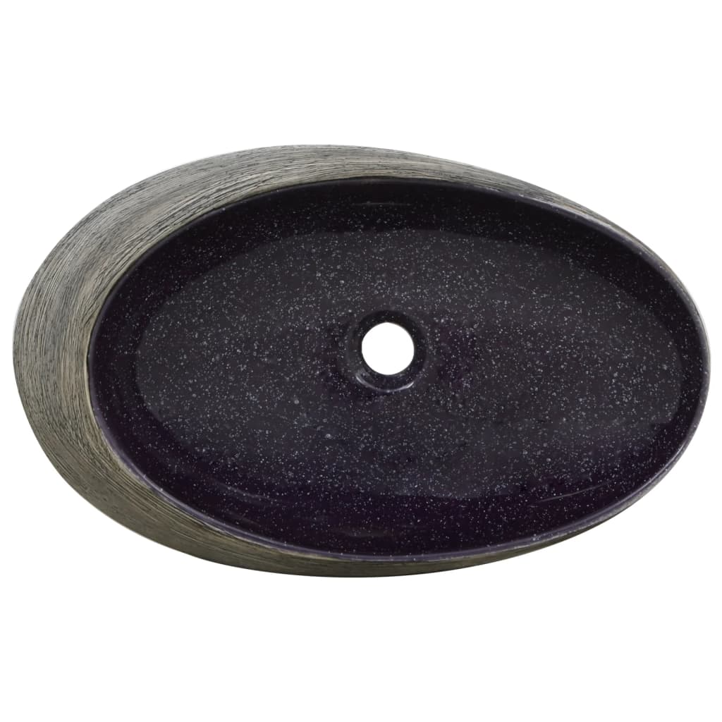 Sink, violet/grey, 59x40x14cm, ceramic
