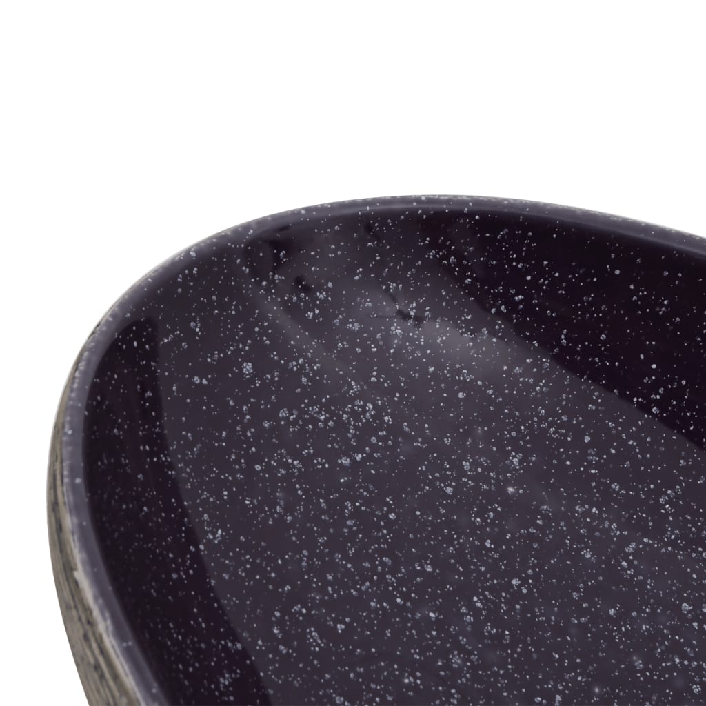 Sink, violet/grey, 59x40x14cm, ceramic
