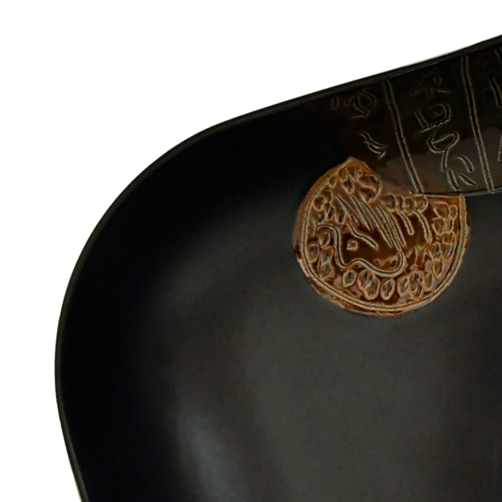 Countertop basin, black, 48x37.5x13.5cm, ceramic