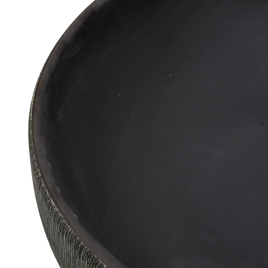 Countertop basin, grey/black, ceramic, oval