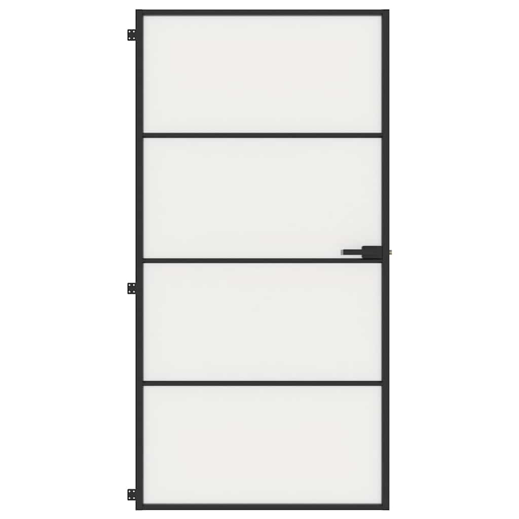 Vidaus durys, juodos, 102,5x201,5cm, stiklas ir aliuminis