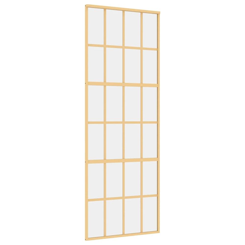 Stumdomos durys, auksinės, 76x205cm, ESG stiklas ir aliuminis