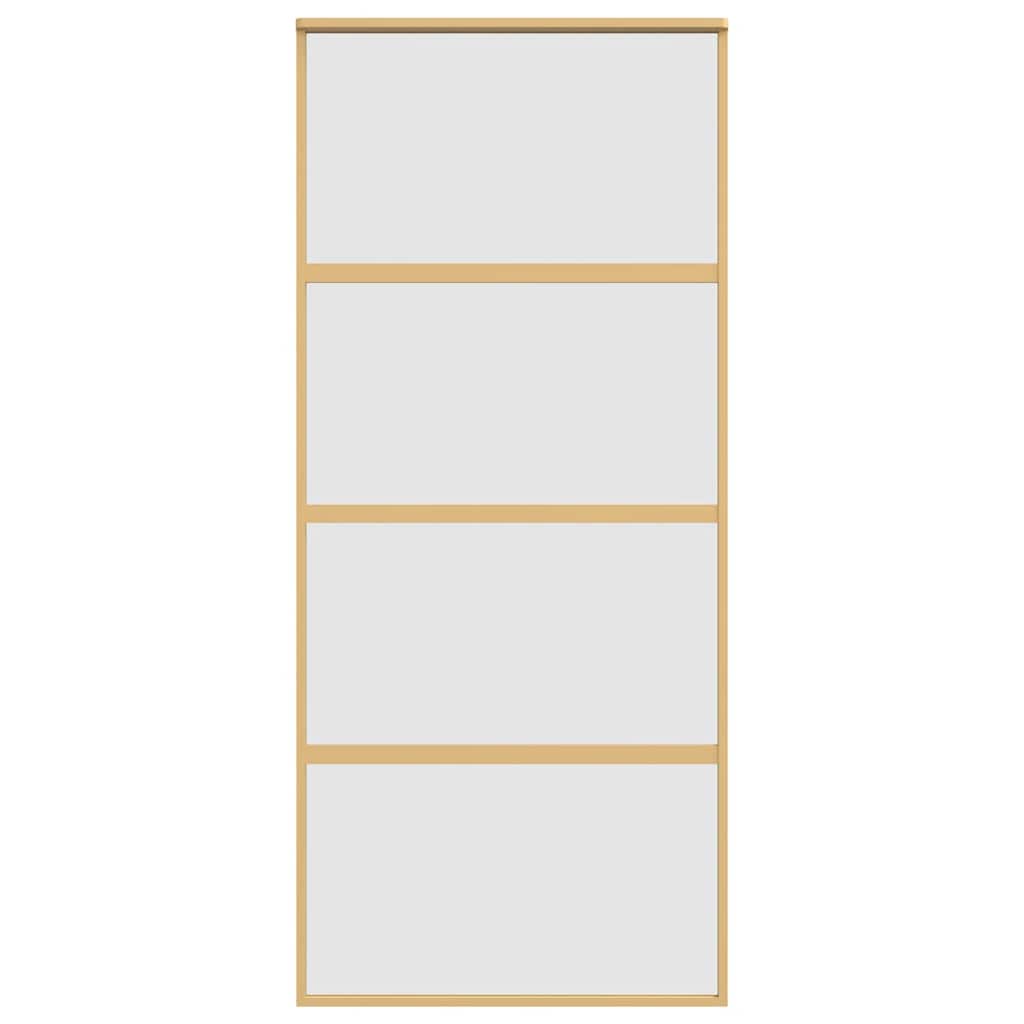 Sliding door, gold, 90x205cm, ESG glass and aluminum