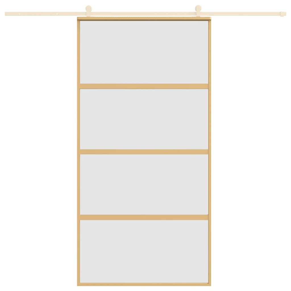Sliding door, gold, 102.5x205cm, ESG glass/aluminium