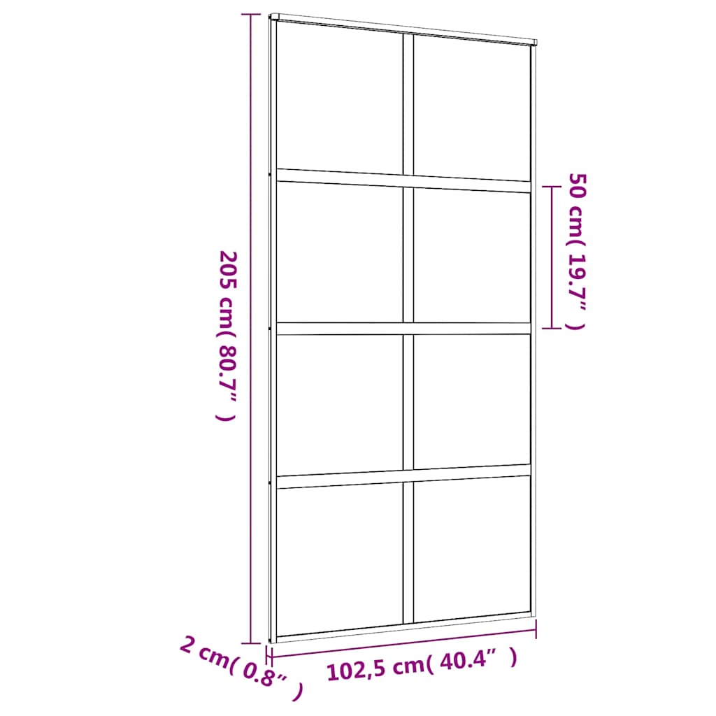 Stumdomos durys, auksinės, 102,5x205cm, ESG stiklas/aliuminis