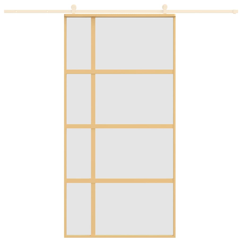 Sliding door, gold, 102.5x205cm, ESG glass/aluminium