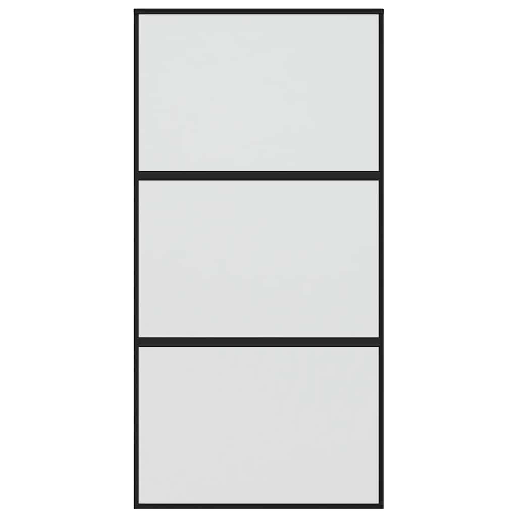 Stumdomos durys, juodos, 102,5x205cm, stiklas ir aliuminis