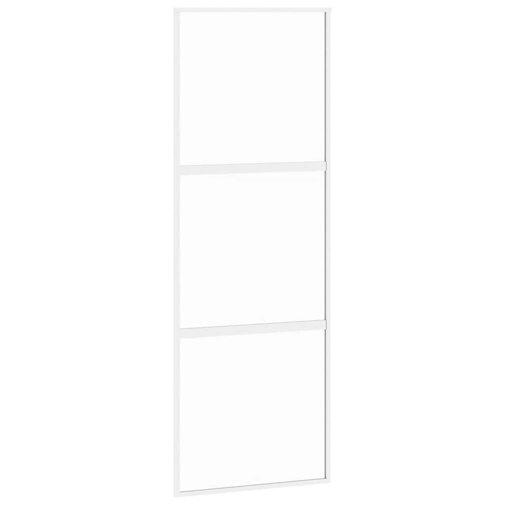Stumdomos durys, baltos, 76x205cm, grūdintas stiklas/aliuminis