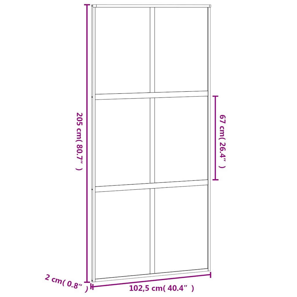 Stumdomos durys, juodos, 102,5x205cm, stiklas ir aliuminis