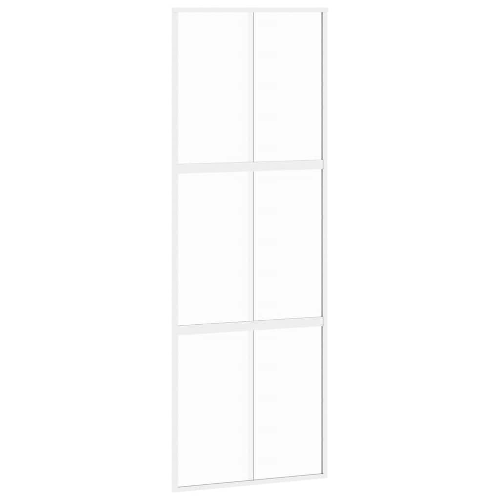 Stumdomos durys, baltos, 76x205cm, grūdintas stiklas/aliuminis