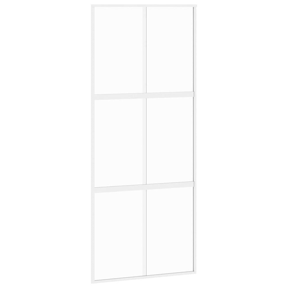 Stumdomos durys, baltos, 90x205cm, grūdintas stiklas/aliuminis