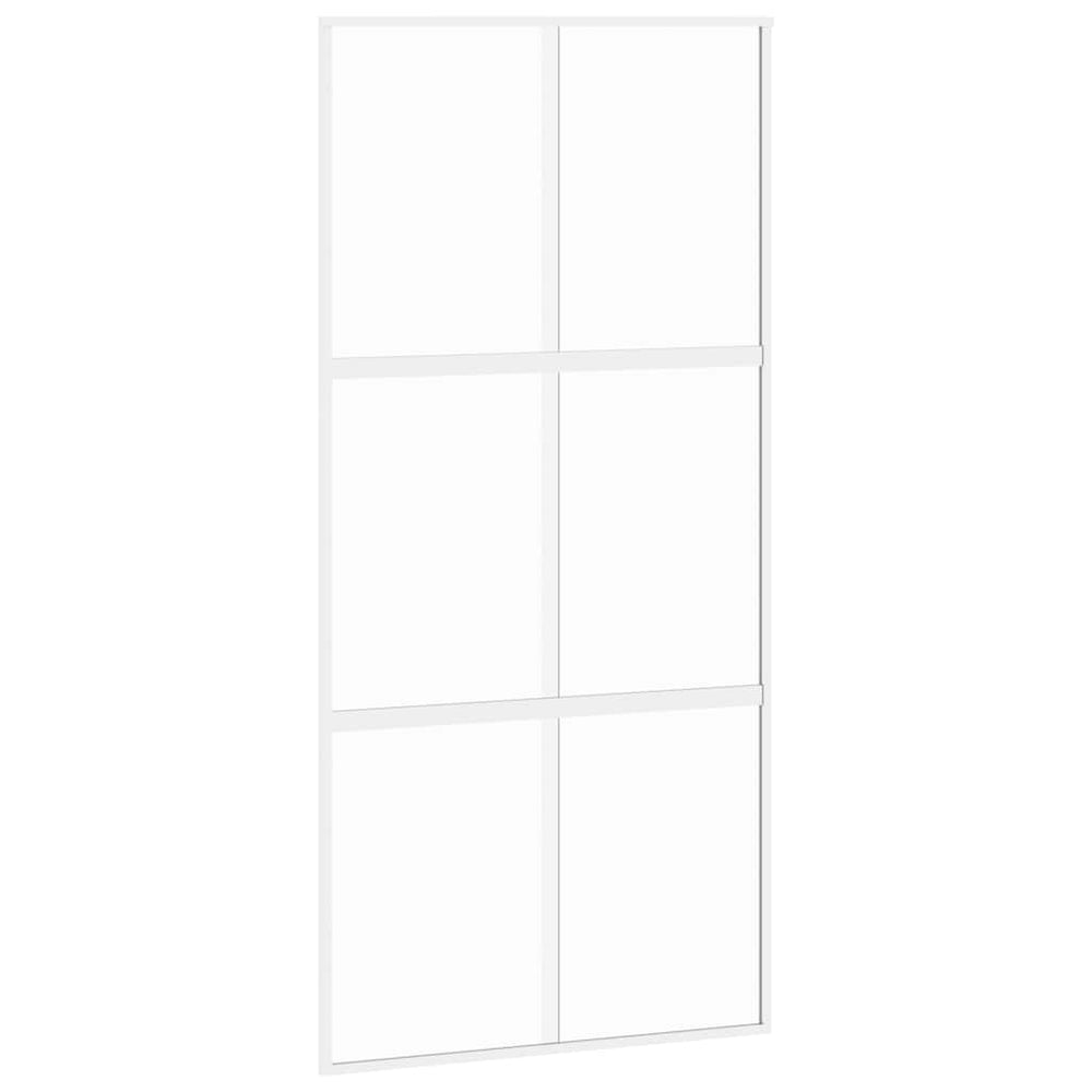 Stumdomos durys, baltos, 102,5x205cm, stiklas ir aliuminis
