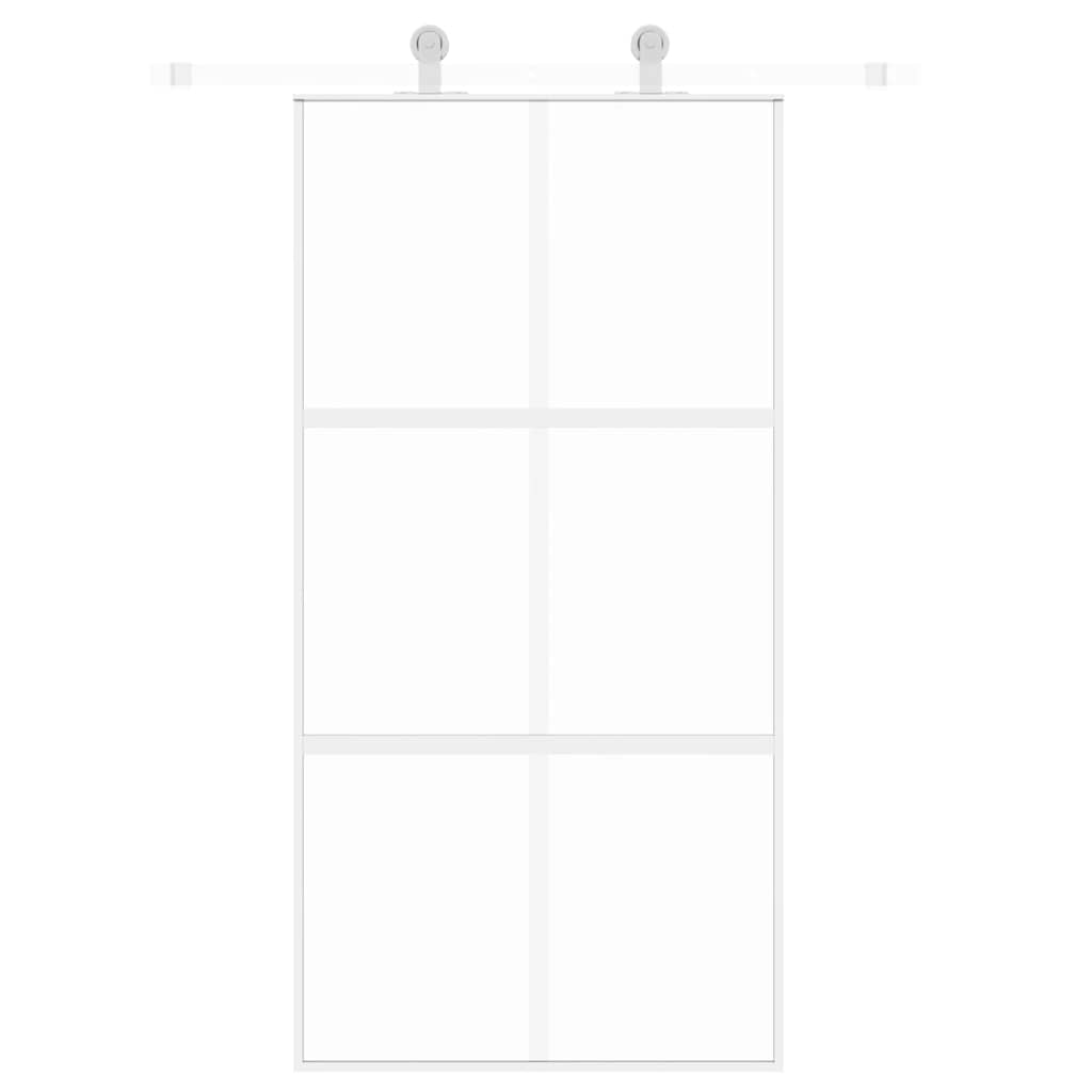 Stumdomos durys, baltos, 102,5x205cm, stiklas ir aliuminis