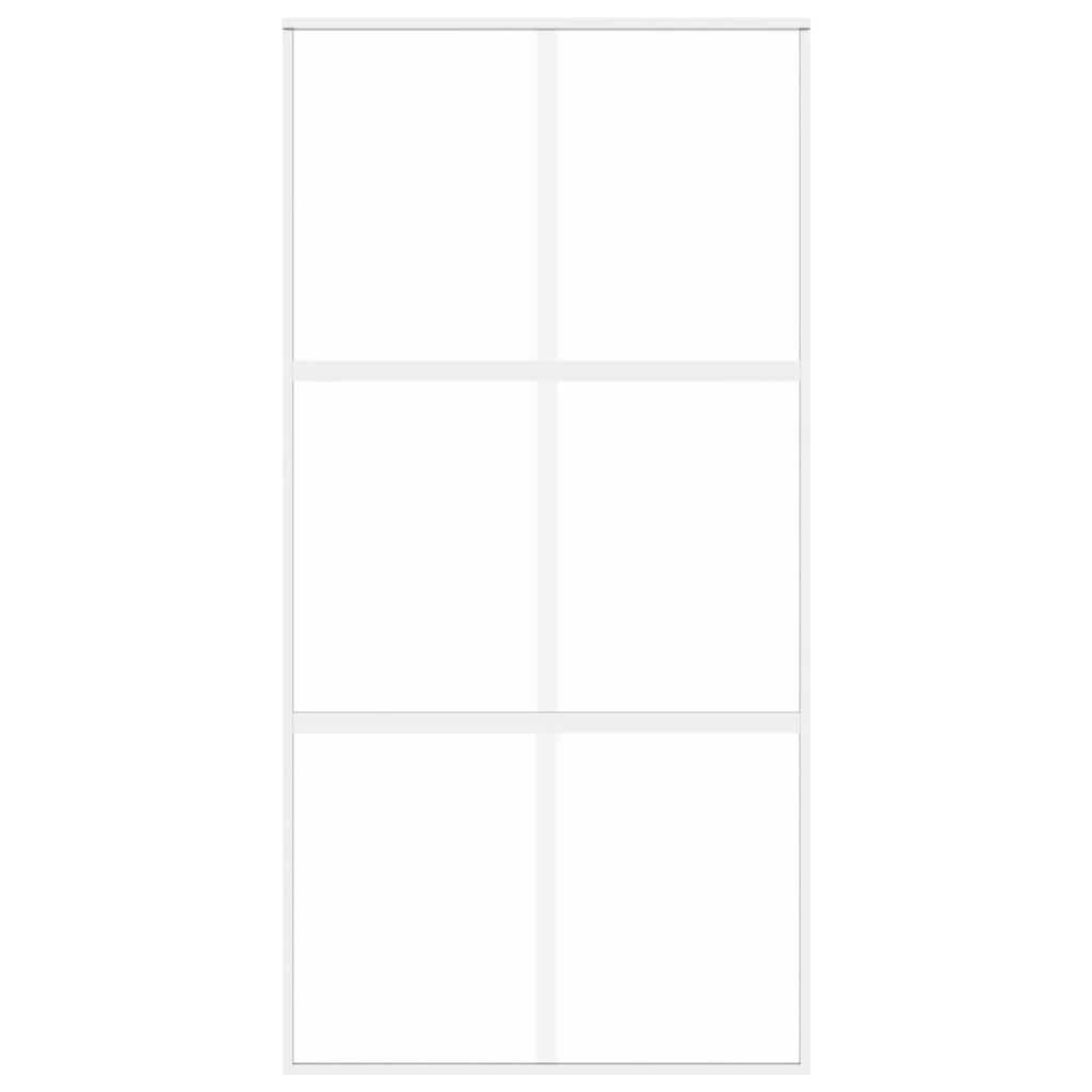 Stumdomos durys, baltos, 102,5x205cm, stiklas ir aliuminis