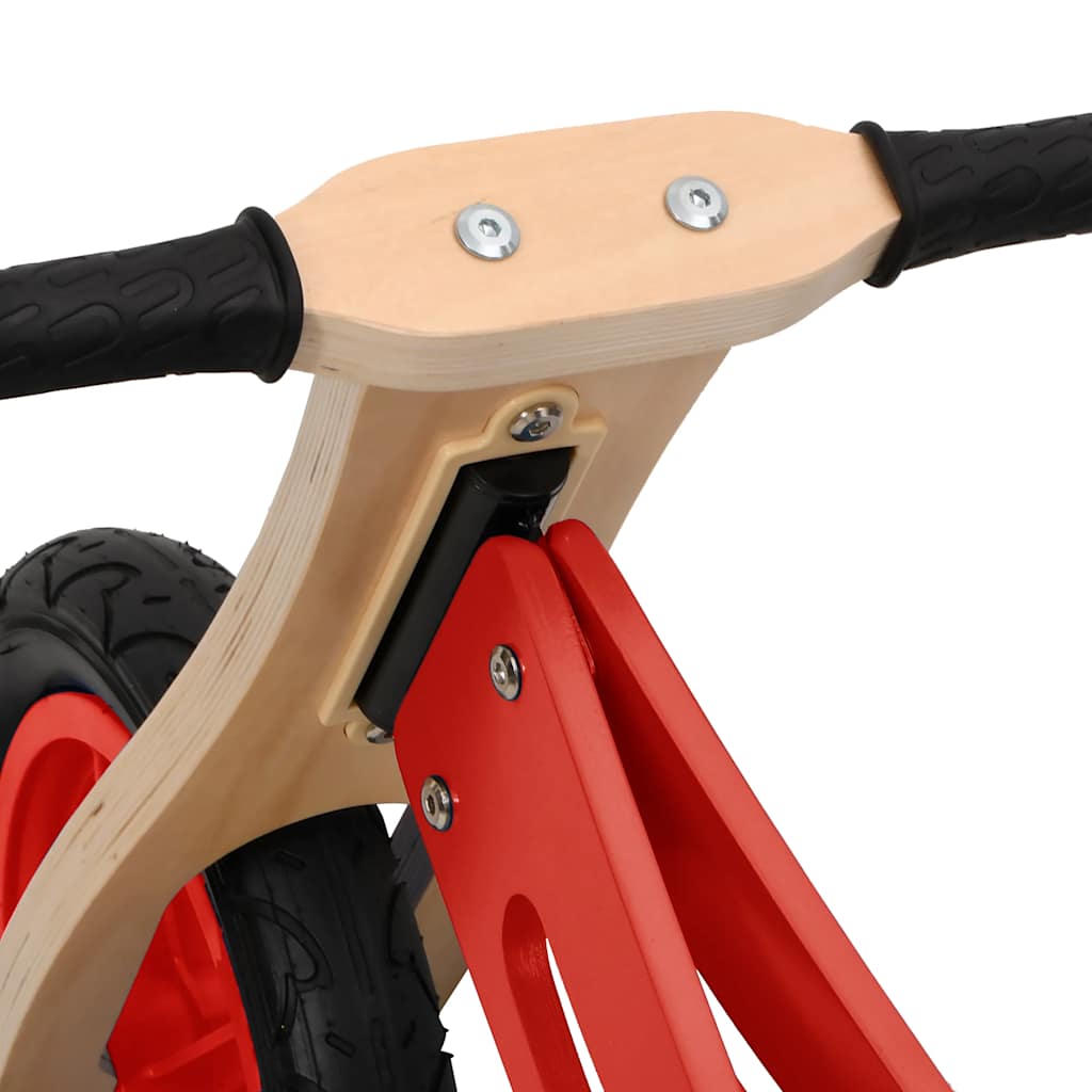 Balance bike with pneumatic tires, red