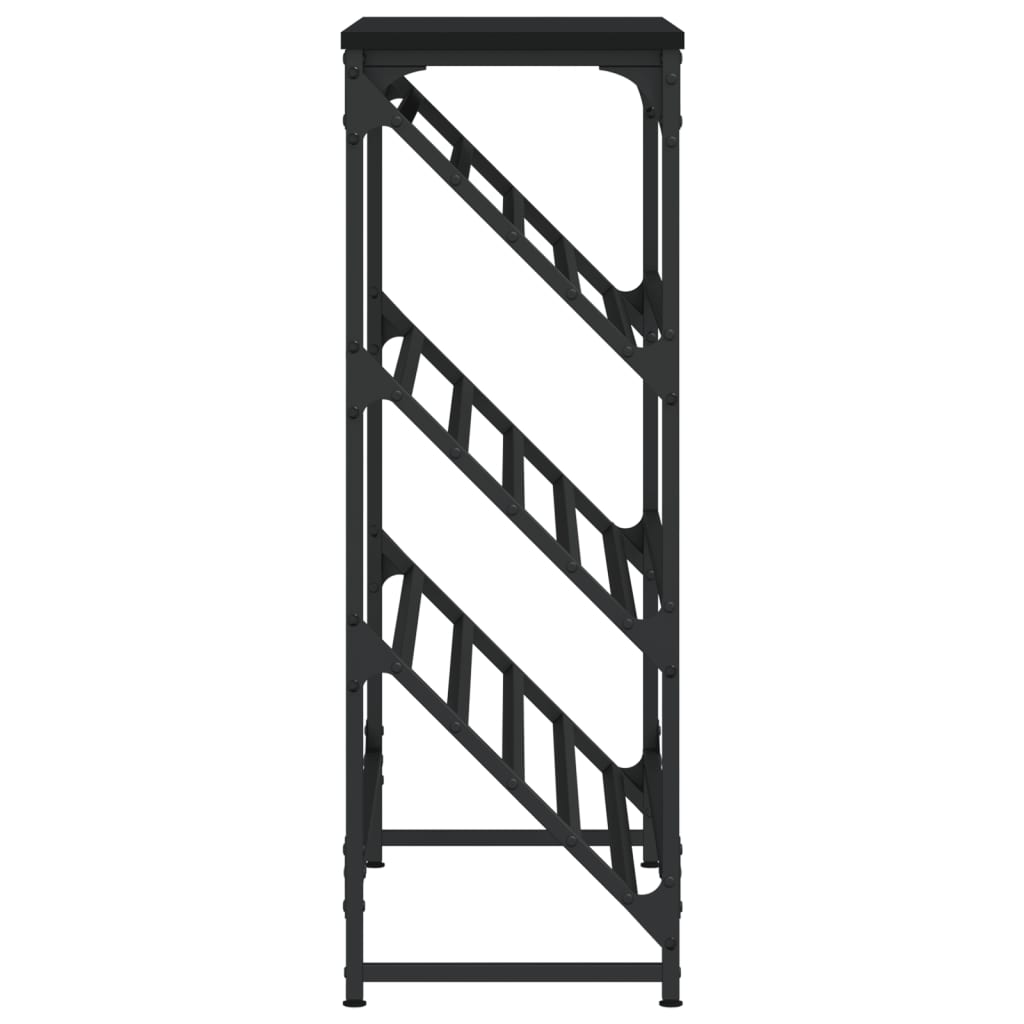 Shoe rack, black, 90x30x85cm, engineered wood