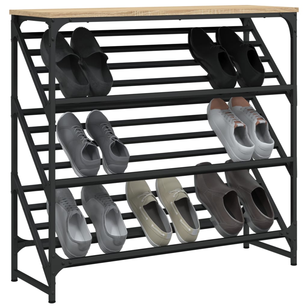 Shoe rack, Sonoma oak, 90x30x85cm, engineered wood