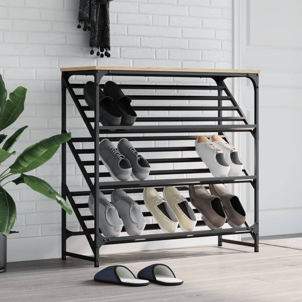 Shoe rack, Sonoma oak, 90x30x85cm, engineered wood