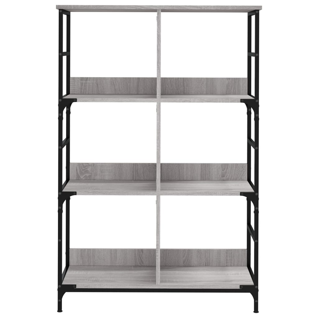 Grāmatu plaukts, pelēks ozols, 78,5x33x117,5cm, inženierijas koks