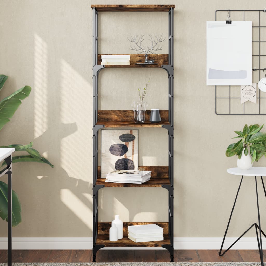 Bookcase, smoky oak, 50x33x153cm, engineered wood