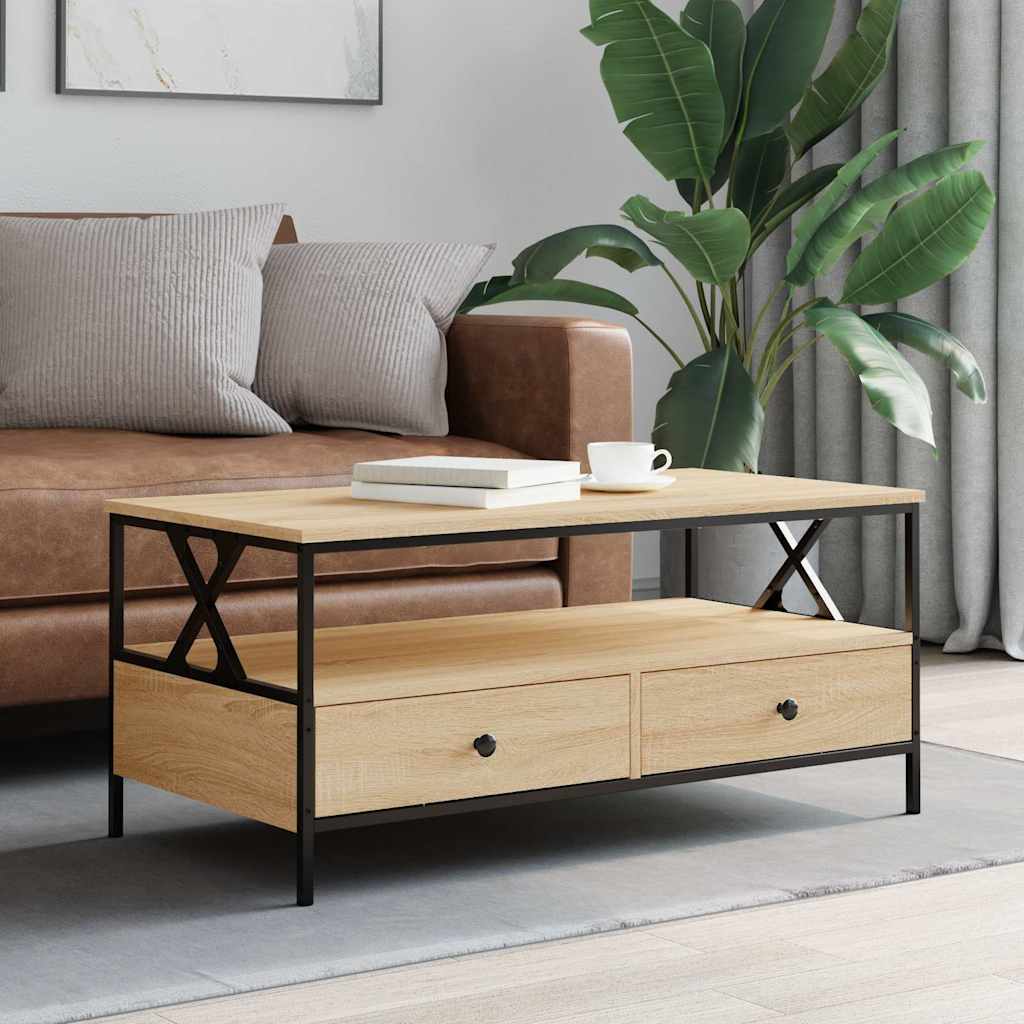 Coffee table, sonoma oak, 100x51x45cm, engineered wood