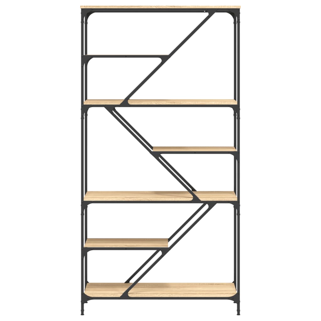 Bookshelf, oak, 91x36x176cm, treated wood and steel