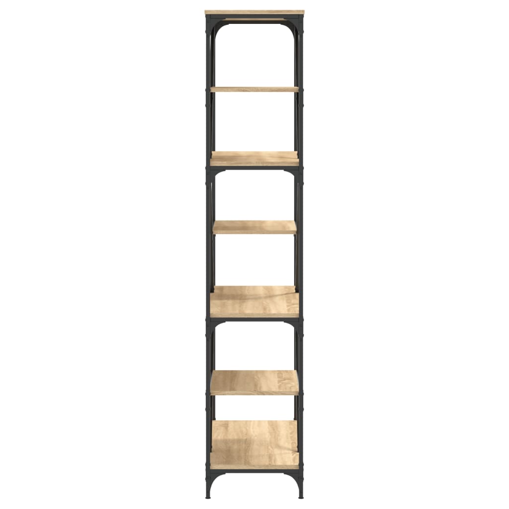 Bookshelf, oak, 91x36x176cm, treated wood and steel