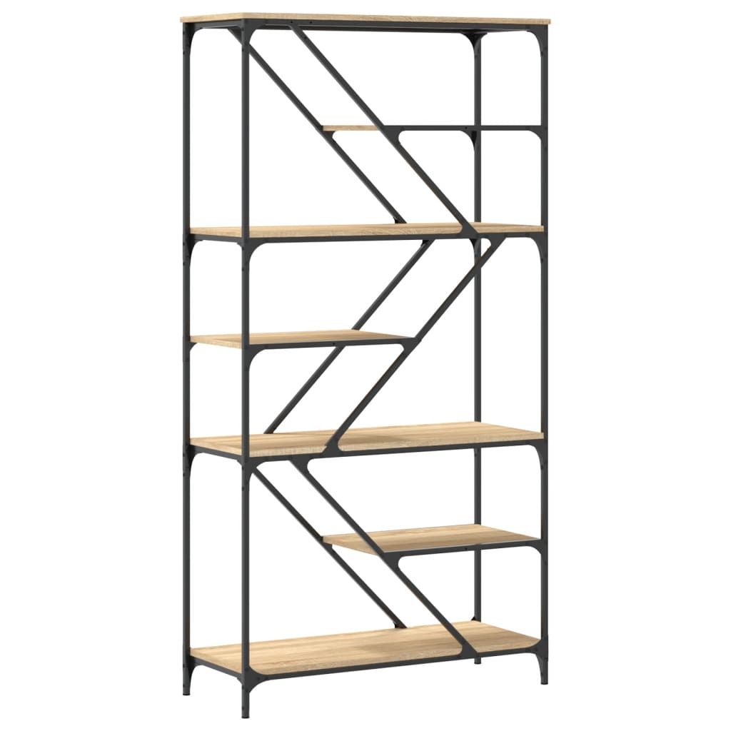 Bookshelf, oak, 91x36x176cm, treated wood and steel
