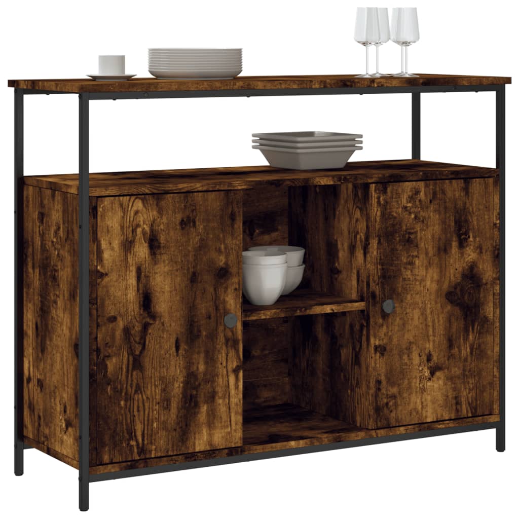 Sideboard, smoked oak, 100x35x80cm, engineered wood