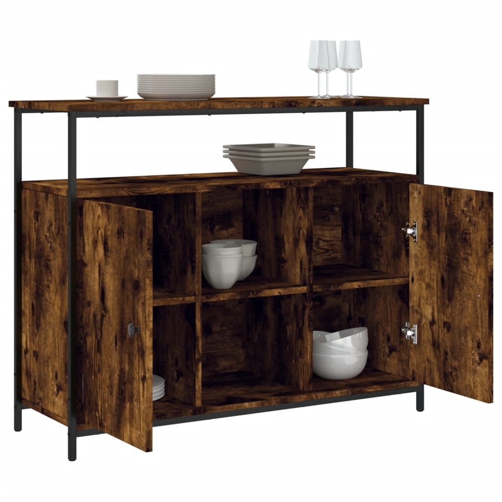 Sideboard, smoked oak, 100x35x80cm, engineered wood
