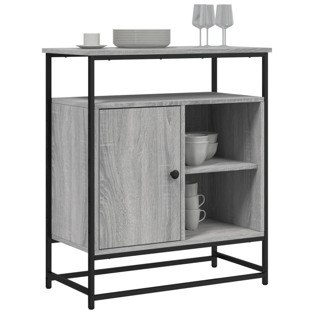Sideboard, grey oak, 69x35x80cm, engineered wood