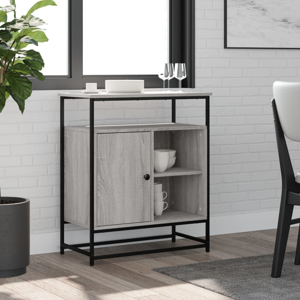 Sideboard, grey oak, 69x35x80cm, engineered wood
