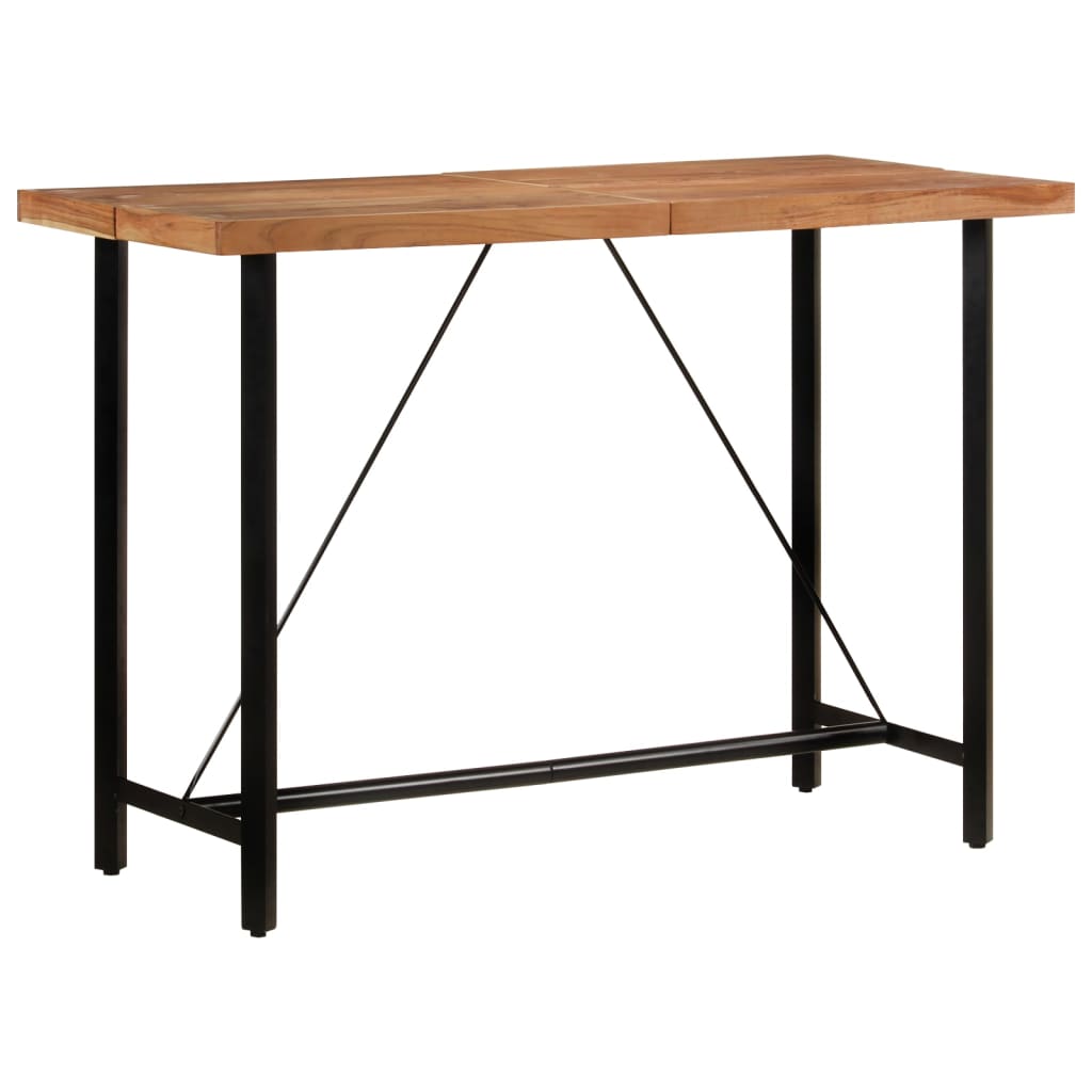 Bar table, 150x70x107cm, solid acacia wood and iron