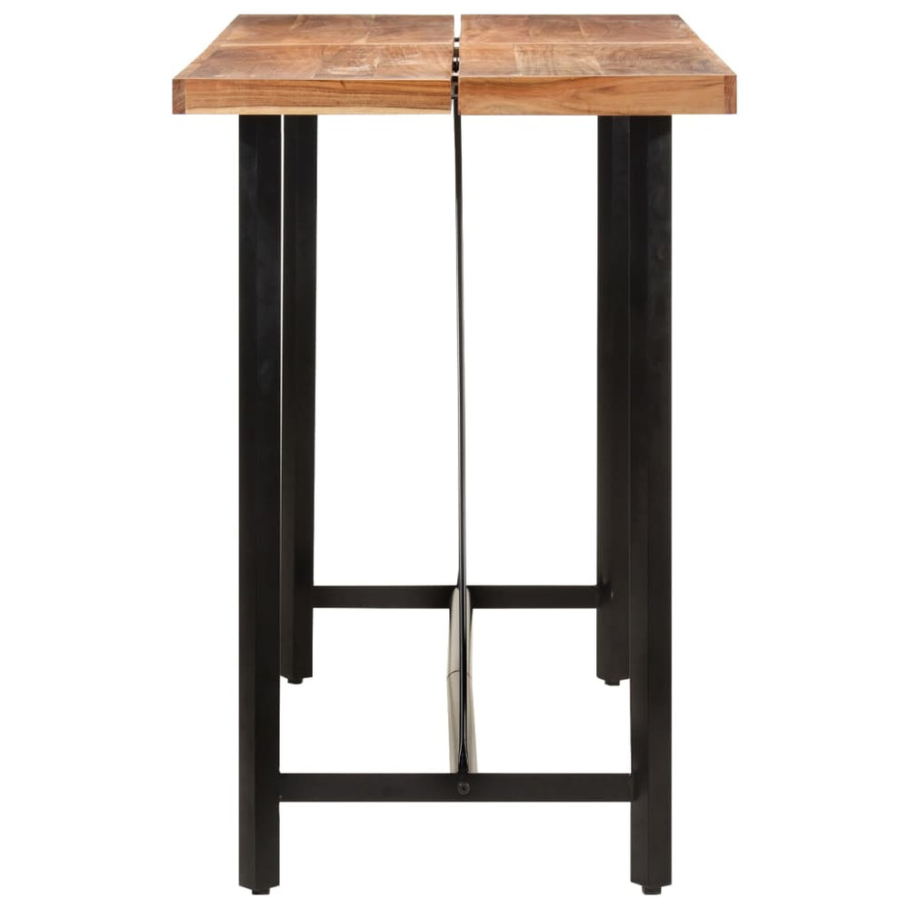 Bar table, 150x70x107cm, solid acacia wood and iron