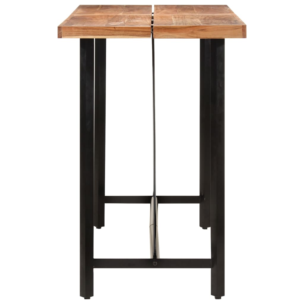 Bar table, 150x70x107cm, solid acacia wood and iron