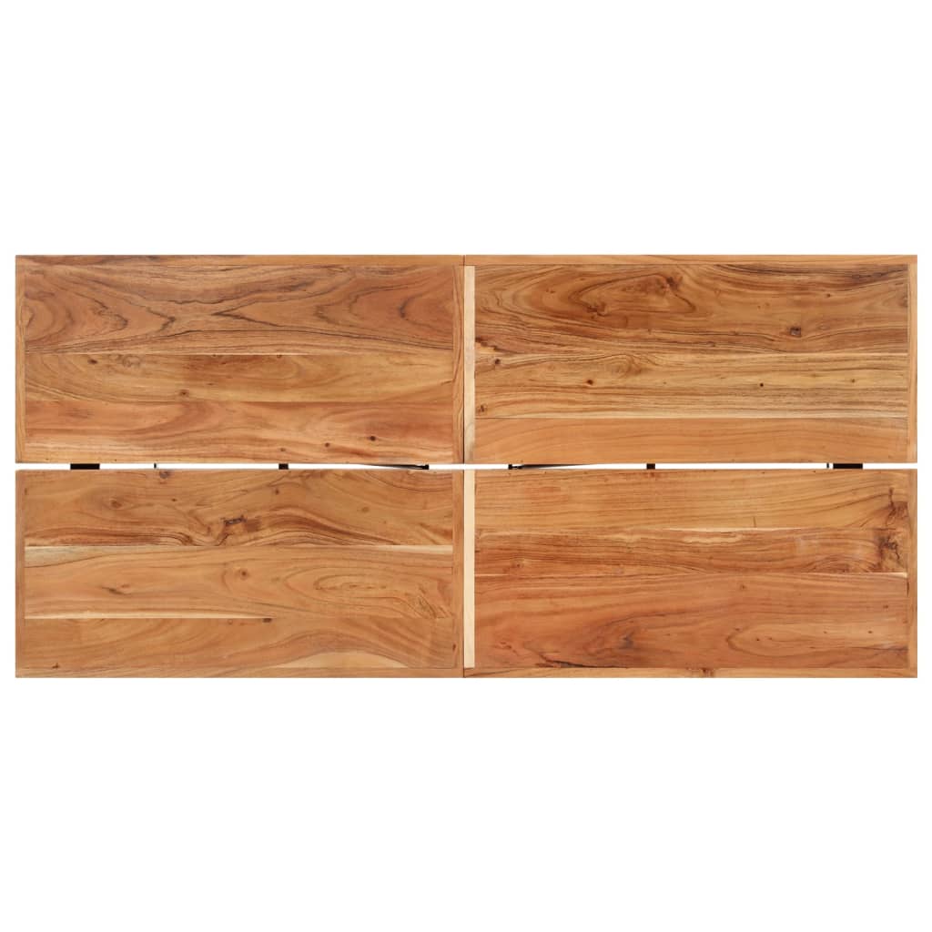Bar table, 150x70x107cm, solid acacia wood and iron