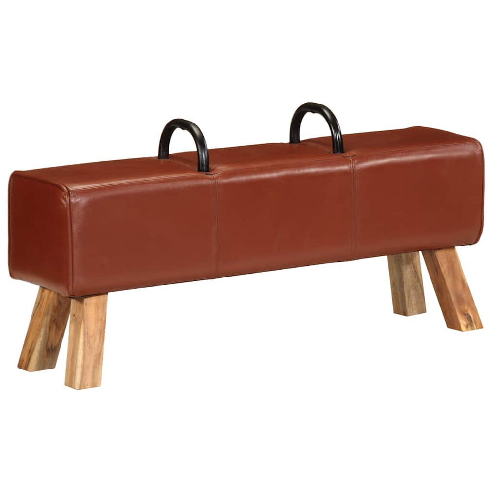 Gymnastics pommel horse, brown, 110cm, genuine leather