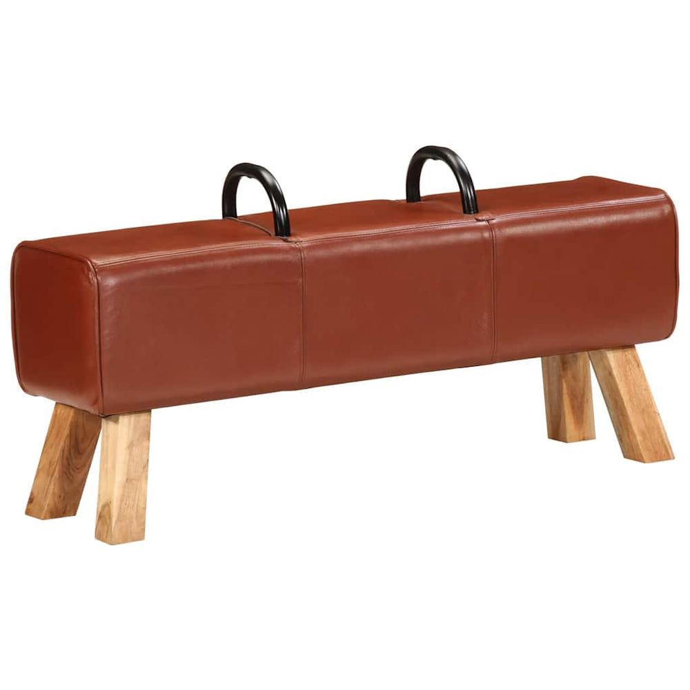 Gymnastics pommel horse, brown, 110cm, genuine leather