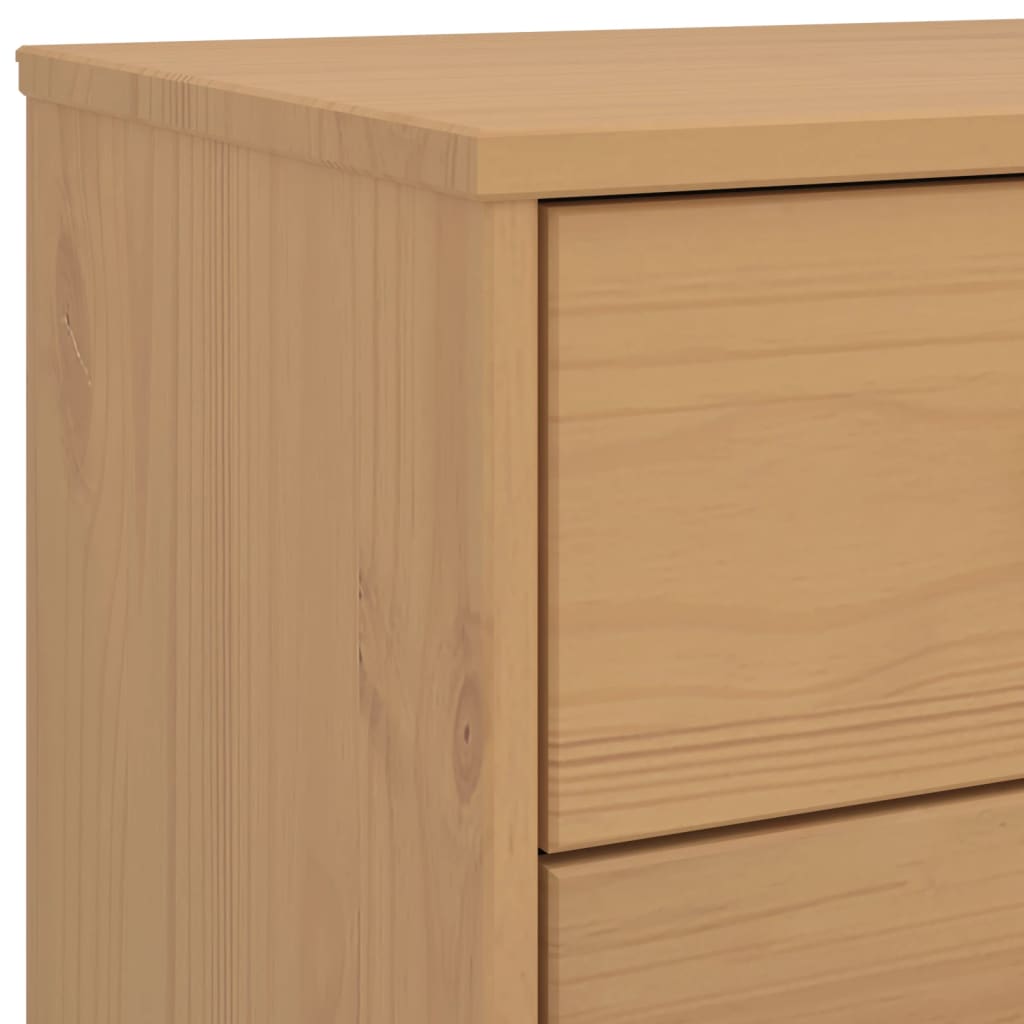 Chest of drawers OLDEN, brown, solid pine